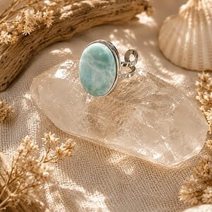 Verstelbare ring met Larimar