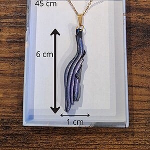 Zwart/paarse hanger - slechts één exemplaar - speciaal juweel  - geschenk verjaardag vriendin - handgemaakte halsketting