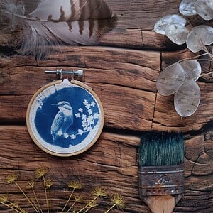 Botanische cyanotype print 'Bluebird' 1