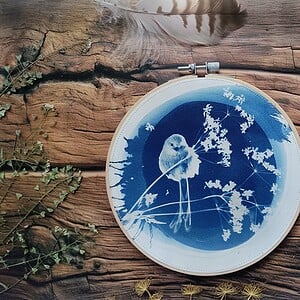 Botanische cyanotype print 'Bluebird' 3