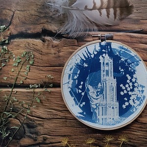 Botanische cyanotype print 'Drikus en de Dom' 4