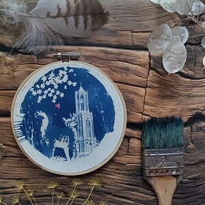 Botanische cyanotype print 'Drikus en de Dom' 5