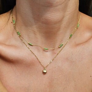 Dubbele ketting RVS verguld met 16K goud – 40 cm