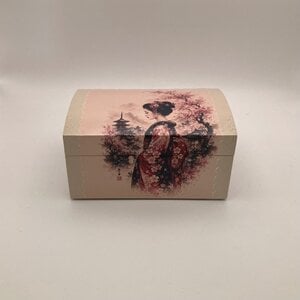 Handgedecoreerde bamboe sieradendoos met Geisha