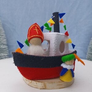 Handwerkpakket muziekdoos Zie ginds komt de Stoomboot