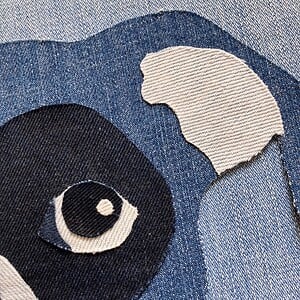 Hond denim-art 30x30cm
