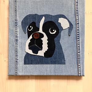 Hond denim-art 30x30cm