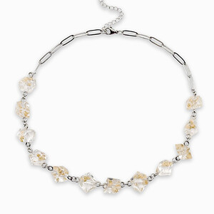 Ketting met Kristalvormen Gevuld met Echt Gipskruid (The Classics)