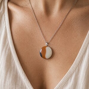 Klei Gloed - RVS ketting met uniek glas hanger