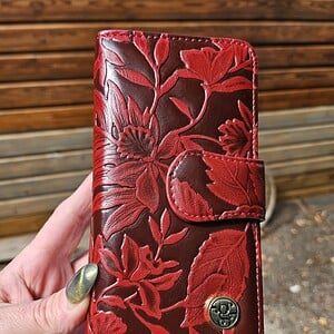 Luxe Gregorio Damesportemonnee van Echt Leer – Bloemenprint, RFID & Geschenkdoos