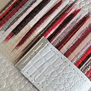 Luxe Jennifer Jones Damesportemonnee van Echt Leer – Rood/Wit Design