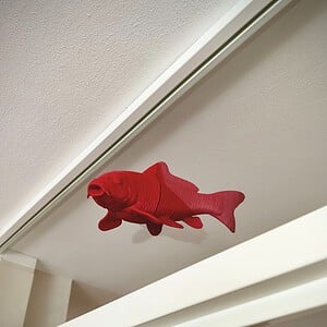 Magnetic Koi fish window art - Dark red