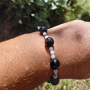 Moonlight: armband met blauwe tijgeroog en maansteen