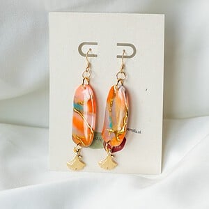 Oorbellen | Oyster Turquoise Long