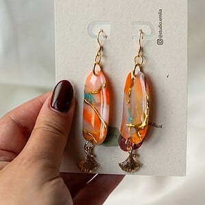 Oorbellen | Oyster Turquoise Long