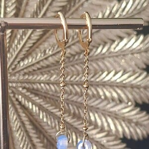 Oorbellen stainless steel met roze opaliet
