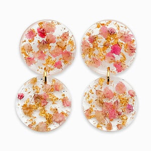Ronde Vintage-style Oorbellen Gemaakt met Echte Bloemen uit Lissabon (Late Bloomers)
