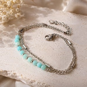 RVS Armband met Natuurlijke Amazoniet 💎