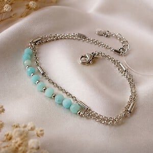 RVS Armband met Natuurlijke Amazoniet 💎