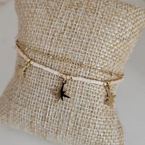 RVS Vergulde Dubbele Armband met Sterretjes