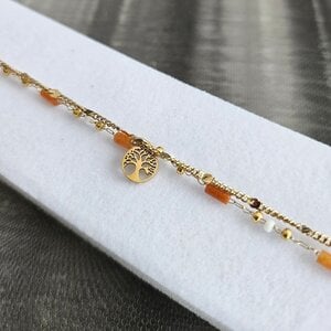 RVS vergulde armband met Jadeiet – 16K goud