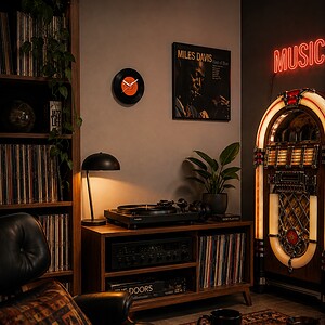 Unieke klok van een gerecyclede vinyl single