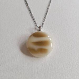 Zandglans - RVS ketting met uniek glas hanger