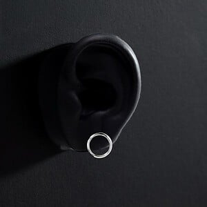 Zilveren knop oorbel - Mave (set)