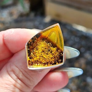 Zilveren ring met Baltische Amber – 925 zilver