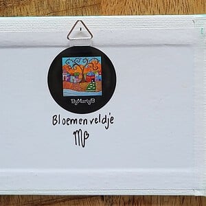 Canvas 'Bloemenveldje' origineel acryl schilderijtje 15x10
