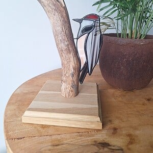 Bonte specht glas in lood