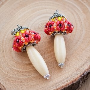 Bos & Herfst – handgemaakte paddenstoel oorbellen
