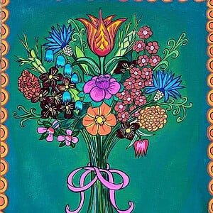 Canvas "Boeket' origineel canvas schilderij 30x24