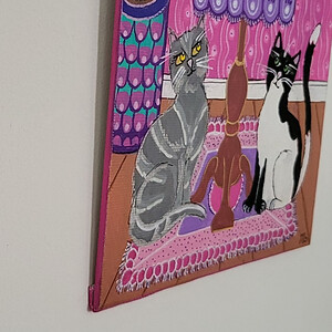 Canvas 'De goudvis' origineel acryl schilderij 21x15