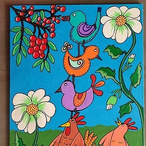 Canvas 'My turn!'origineel acryl schilderij 30x24