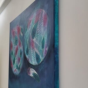 50x50 Canvas op hout 'Dromenvanger' origineel acryl/ecoline schilderij
