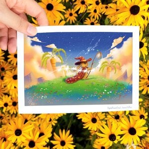 Carrot hill tovenaar konijn fantasy digitale illustratie, art print, 14,8x21 cm(5.8x8.2 inch)