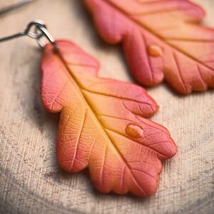 Eikenblad herfst oorbellen