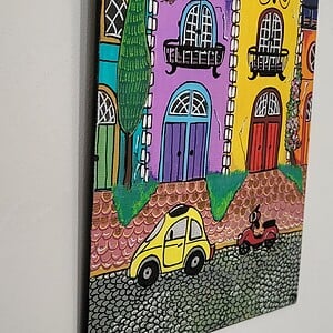 Canvas 'Ergens in Rome' origineel acryl schilderij 21x15