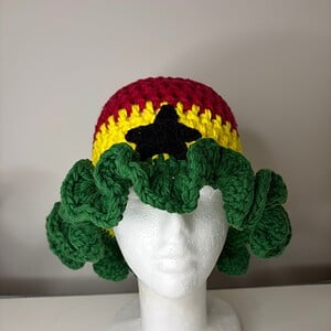 Ghana flag ruffel Crochet bucket hat
