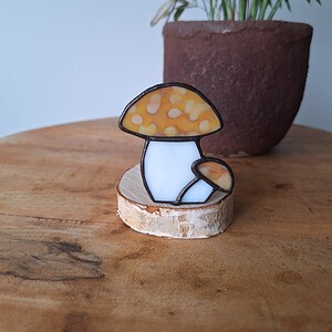 Glas in lood paddenstoelen kaarsenhouder
