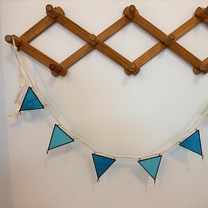 Glas in lood vlaggetjes (lichtblauw)
