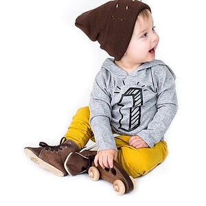 Handgemaakte babyschoentjes- leren slofje- James Brown