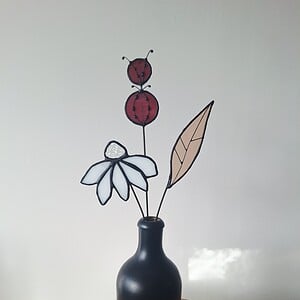 Handgemaakte glas in lood bloemen