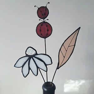 Handgemaakte glas in lood bloemen