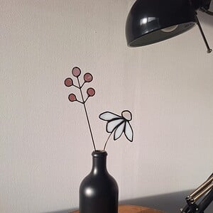 Handgemaakte glas in lood bloemensetje