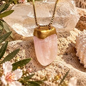 Ketting roze (mangano-) calciet