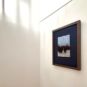 Landschap tussen berg en zee - wanddecoratie in wol