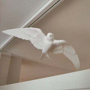 Magnetic swallow window art - White