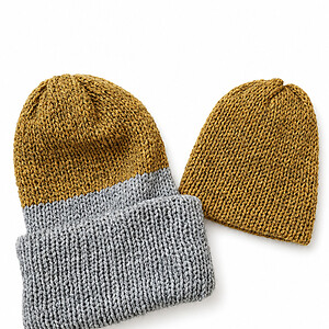 Mama & Mini mutsenset geel en grijs | Handgemaakt matching cadeau